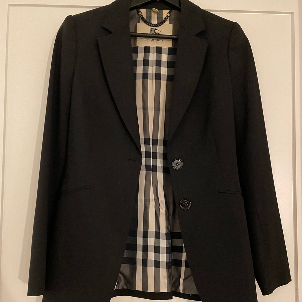 Burberry London Woman’s Jacket Blazer | Color: Black | Size: 2 Small